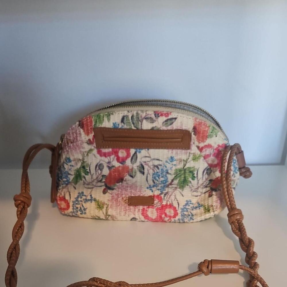 Floral print crossbody bag with